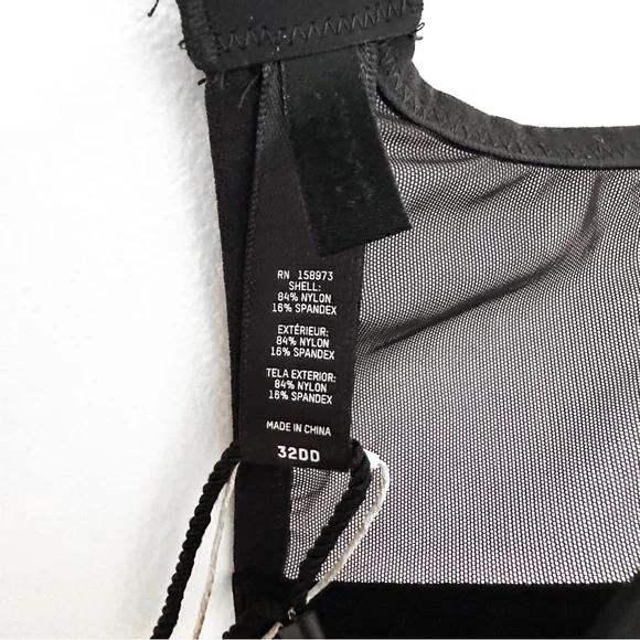 NWT Skims Ultra Fine Mesh Scoop Bra Sheer Underwire Onyx black sz 32DD - Picture 8 of 10